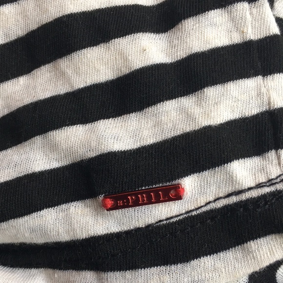 NWT n:Philanthropy Anthropologie Long Sleeve Black White Striped T-shirt Dress - Picture 9 of 12